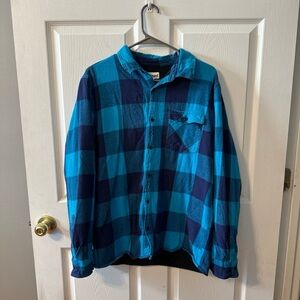 Men’s Abound Linned Flannel size Large, Blue and Grey